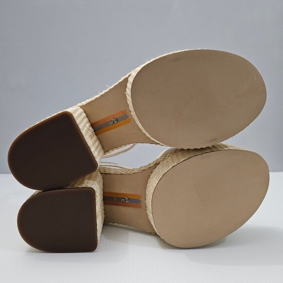 NEW Sam Edelman Immie Sandal Womens 10 Chunky Platform Block Heel Cream Leather - Picture 11 of 13